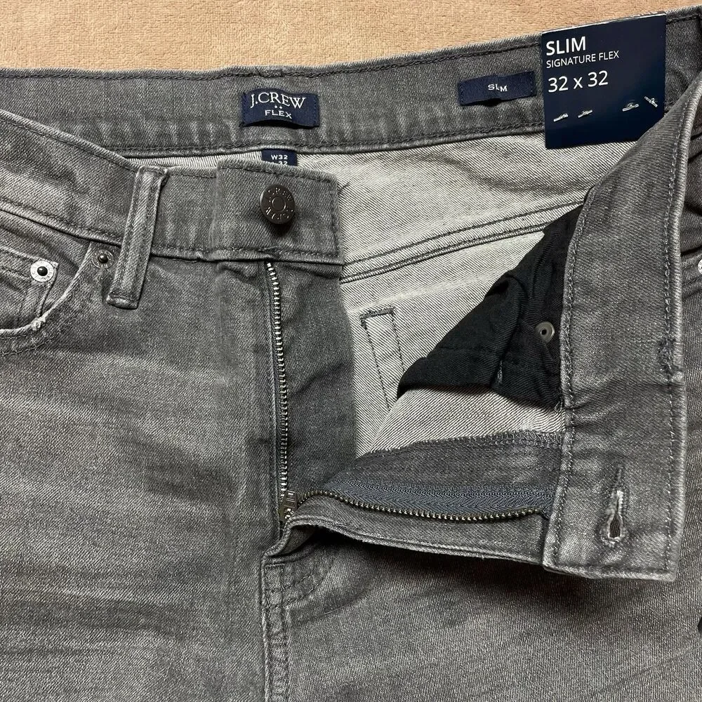 J. Crew Slim Signature Flex Men's Grey Jeans Size 32x32